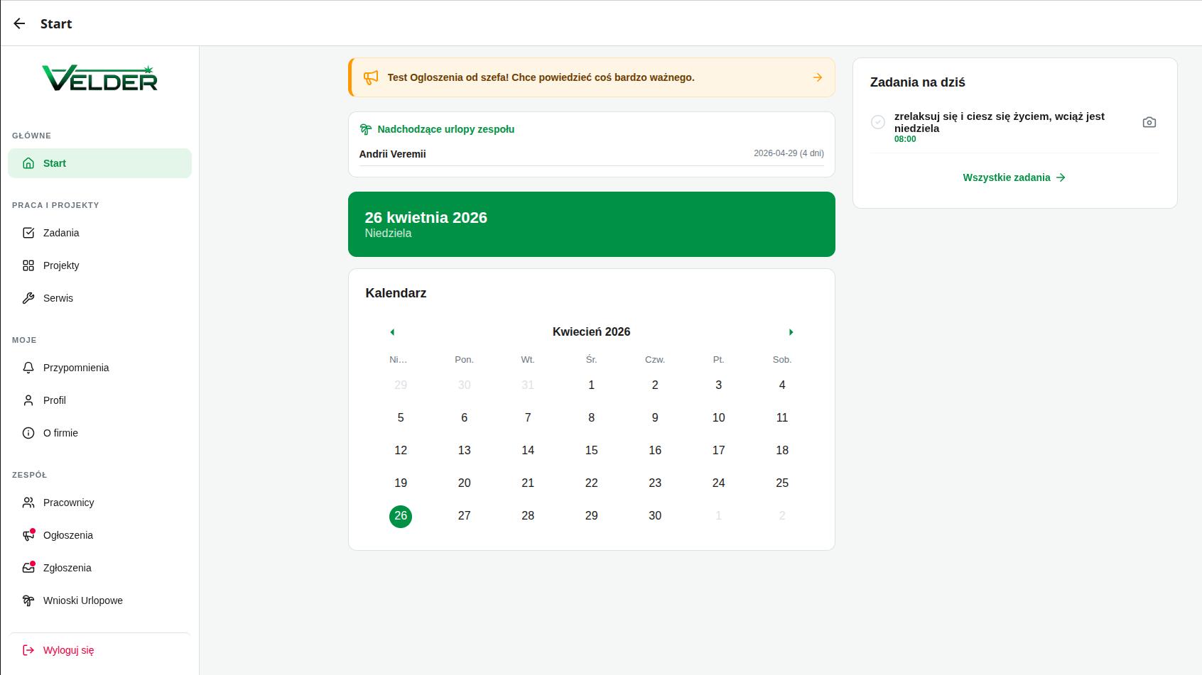 Velder-soft Director Control Panel & Resource Monitoring